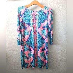 Lilly Pulitzer floral dress long strappy back